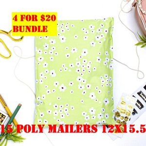 15 Pack 12x15.5 Poly Mailers Wildflowers Designer